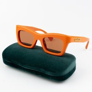 NEW Gucci GG1773S 004 Orange Brown Cat Eye Unisex Sunglasses